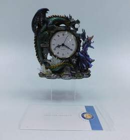 Franklin Mint The Kingdom Discordia Limited Ed. Wizard Crystal Dragon Clock