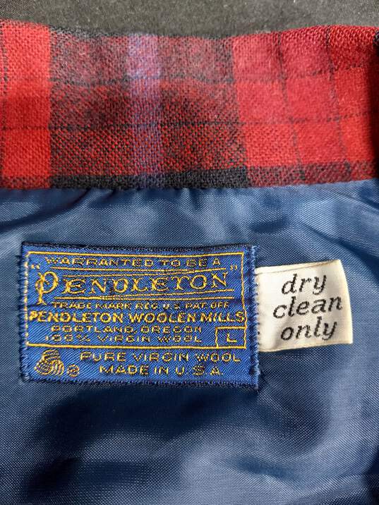 Vintage Pendleton Men's Red And Blue Plaid Blazer Size Large image number 3