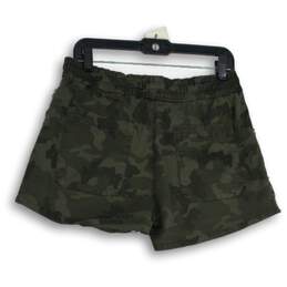 NWT Womens Green Camouflage Elastic Waist Drawstring Athletic Shorts Size M alternative image