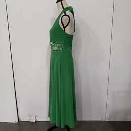 White House Black Market Women's Green Fit & Flare Halter Dress Size 6 alternative image