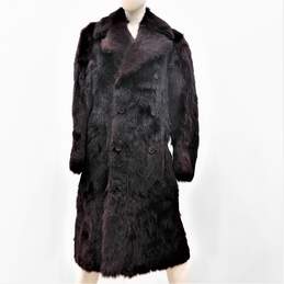 Vintage Women's Deep Red Dyed Mink Fur Double Breasted Coat