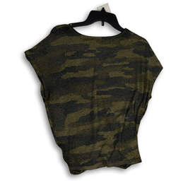 Womens Green Gray Camouflage V-Neck Sleeveless Front Knot Blouse Top Size S alternative image