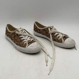 Coach Womens Brown White Empire Signature Cap Toe Lace-Up Sneaker Shoes Size 8.5 alternative image