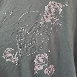 John Varvatos Skull Roses Black T-Shirt Women's LG NWT alternative image