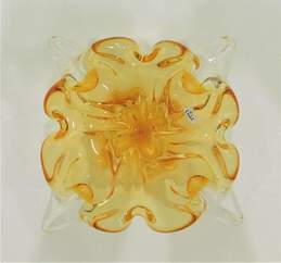 Vintage Canadian Chalet Amber Art Glass Bowl Centerpiece Signed alternative image