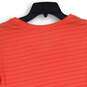 Womens Orange Striped Short Sleeve V-Neck Ultimate T-Shirt Size Small image number 4