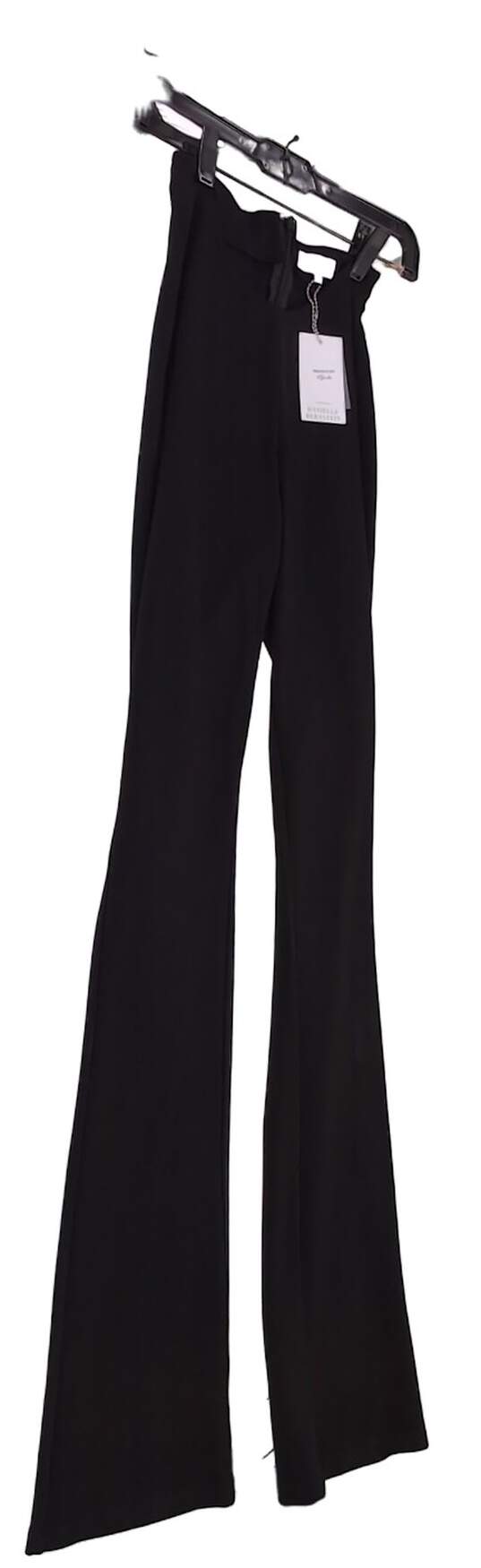NWT Women Black Flat Front Flared Leg Formal Dress Pants Size 4 image number 1