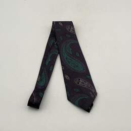 Womens Purple Teal Green Paisley Adjustable Pointed Neck Tie
