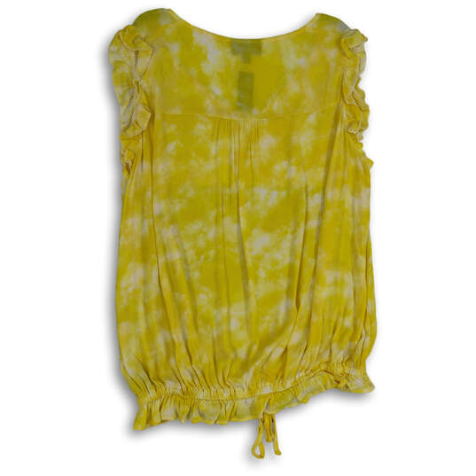 NWT Womens Yellow Tie-Dye Sleeveless V-Neck Pullover Blouse Top Size 18/20 image number 2