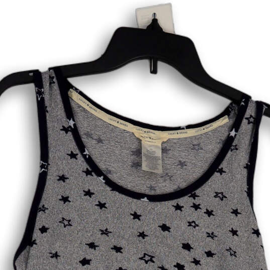 Womens Gray Blue Stars Print Sleeveless Scoop Neck Pullover Tank Top Size M image number 3