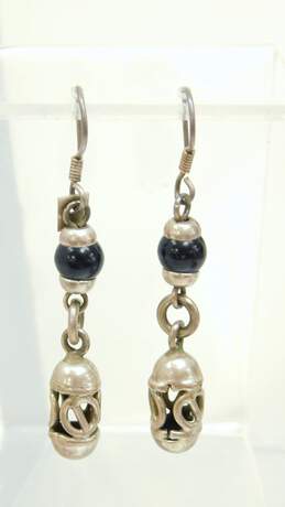 Taxco 925 Chunky Onyx Pendant Necklace & Drop Earrings 40.2g alternative image