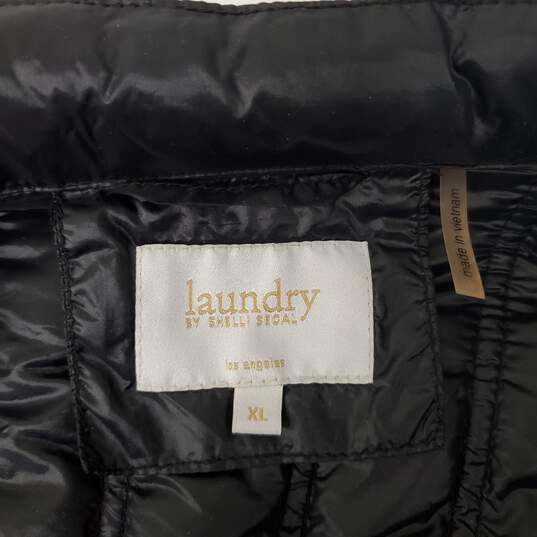 Laundry By Shelli Segal Black Full Zip 100% Nylon Puffer Jacket Size XL / Runs Small image number 3