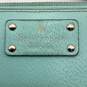 Kate Spade Womens Turquoise Tan Inner Zipper Pocket Clutch Wristlet Wallet image number 4