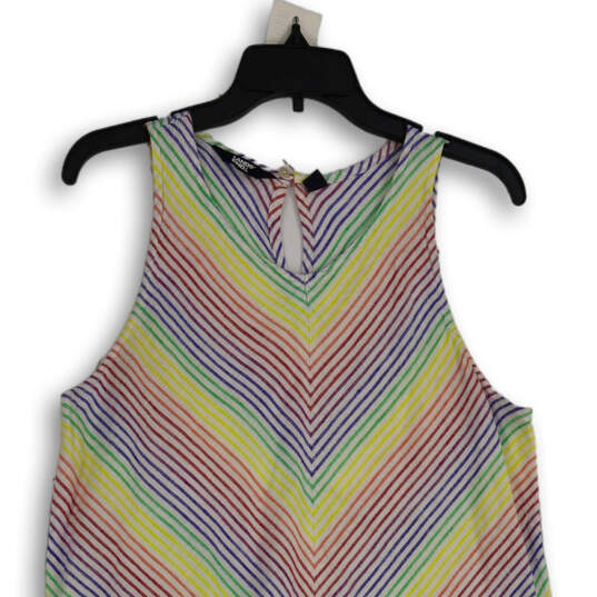 Womens Multicolor Chevron Sleeveless Round Neck A-Line Dress Size M 10-12 image number 3