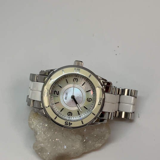 Designer Relic ZR-11883 White Silver-Tone Stainless Steel Analog Wristwatch image number 1