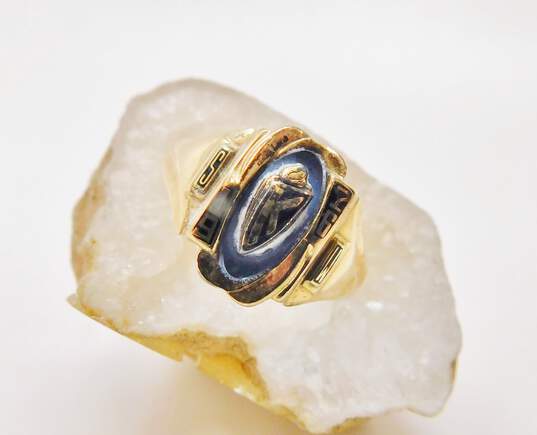 Vintage 10K Yellow Gold 1976 Spinel Class Ring 4.2g image number 2