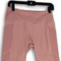 Womens Pink Flat Front Elastic Waist Pockets Pull-On Ankle Leggings Size M image number 4