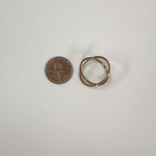 Designer Michael Kors Pave X Gold-Tone Criss Cross Diamond Band Ring Size 7 image number 4