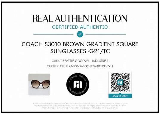 AUTHENTICATED COACH S3010 BROWN ROUNDED SUNGLASSES image number 2