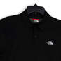 Mens Black Spread Collar Short Sleeve Side Slit Polo Shirt Size Medium image number 3
