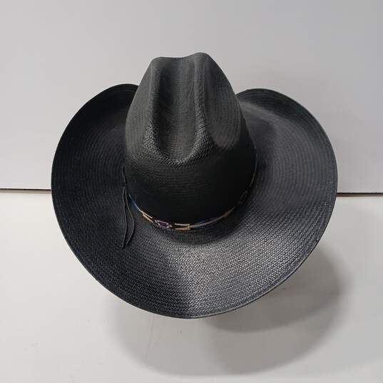 Stetson Men's Black Straw Hat Size 7 1/8 R image number 2