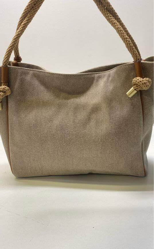 Michael Kors Isla Brown Leather Trim + Canvas Tote Bag (NWT) image number 2