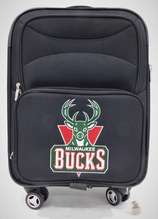 Denco NBA Milwaukee Bucks Wheeled Suitcase Carry On Luggage w/ Lock & Key image number 1