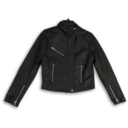 Blank NYC Womens Black Long Sleeve Full-Zip Motorcycle Jacket Size Small