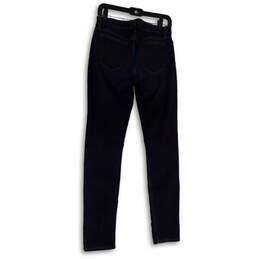 Womens Blue Denim Dark Wash Pockets Stretch Skinny Leg Jeans Size W29 alternative image