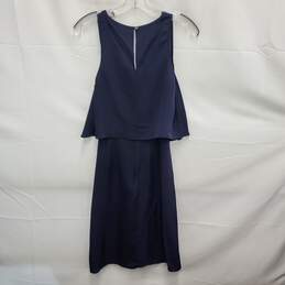 NWT Theory WM's Silk Osteen Navy Blue Crossover Mini Dress Size 4 alternative image