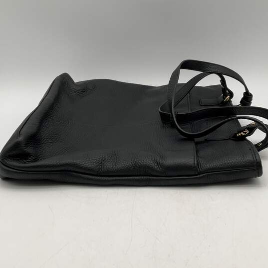 Tommy Hilfiger Womens Black Leather Inner Pockets Magnetic Tote Handbag Purse image number 6