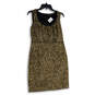 NWT Womens Brown Animal Print Sleeveless Back Zip Sheath Dress Size 6 image number 1