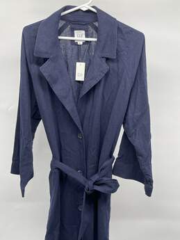 Gap Womens Blue Long Sleeve Belted Trench Coat Size X Large T-0545554-G alternative image