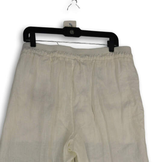 NWT Womens White Elastic Waist Drawstring Straight Leg Sweatpants Size 1X image number 4