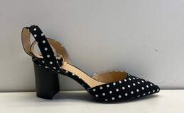 Ann Taylor Chunky Ankle Strap Black/White Polka Dot Pumps Women's Size 8.5