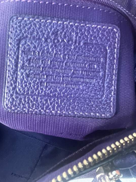 Certified Authentic Coach Purple HandBag w/Shoulder Strap image number 6