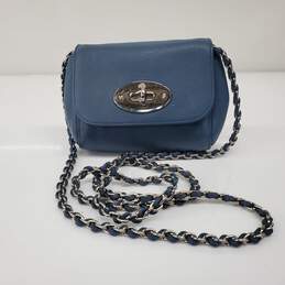 Mulberry Mini Lily Light Blue Leather Chain Strap Crossbody Purse AUTHENTICATED