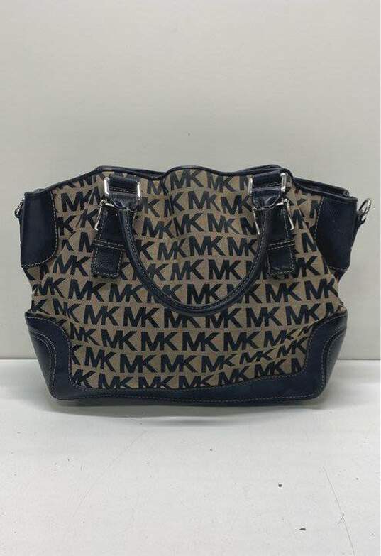 Michael Kors Y2K Tan Canvas & Black Leather Monogram Shoulder Bag image number 1