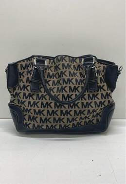 Michael Kors Y2K Tan Canvas & Black Leather Monogram Shoulder Bag