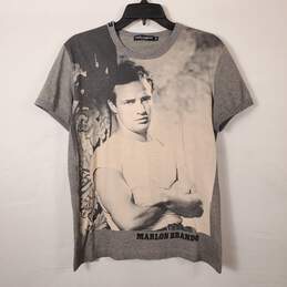 Dolce & Gabbana Men Gray Graphic T Shirt Sz. 48