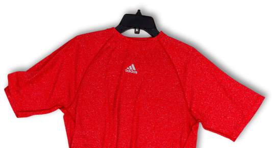 Mens Red Crew Neck Short Sleeve Stretch Pullover T-Shirt Size Medium image number 3