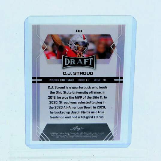 2022 CJ Stroud Leaf Draft Pre-Rookie Card Houston Texans image number 2
