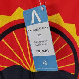 Primal Men Red Yellow Cycling Jersey M NWT