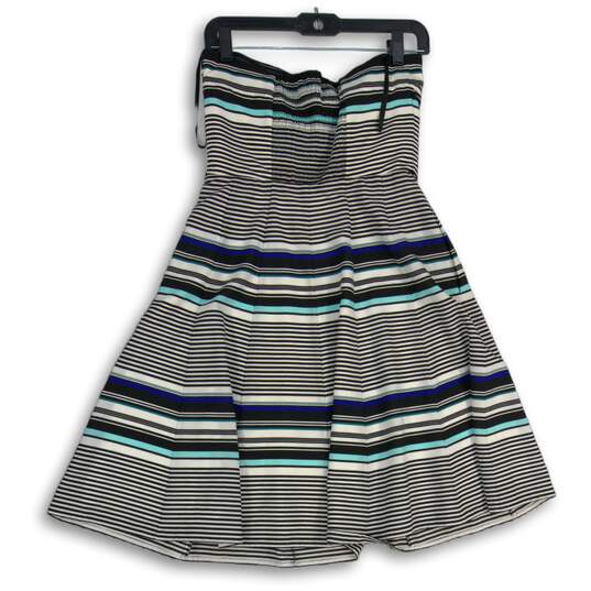 Buy the Womens Multicolor Striped Strapless Knee Length A-Line Dress ...