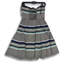 Womens Multicolor Striped Strapless Knee Length A-Line Dress Size 4 alternative image