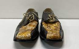 Hazan Patent Croc Embossed Oxford Dress Shoes Men's Size 10.5 alternative image
