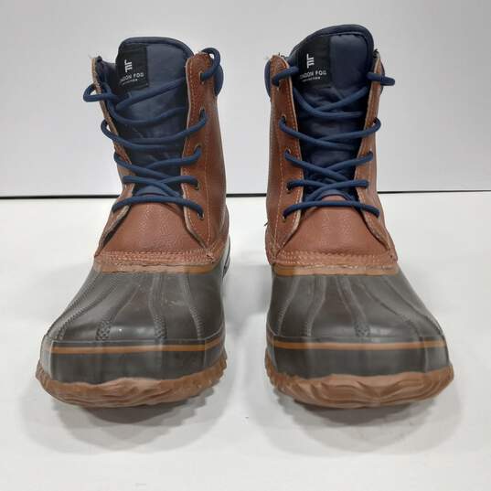 London Fog Collection Leather Brown, Blue, And Green Water Resistant Boots Size 10M image number 4