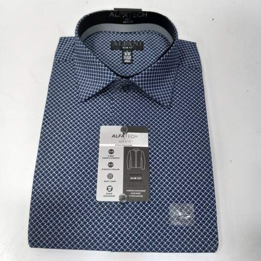Alfani Men's Blue/White Shirt Size L 16-16 1/2 W/Tags image number 1