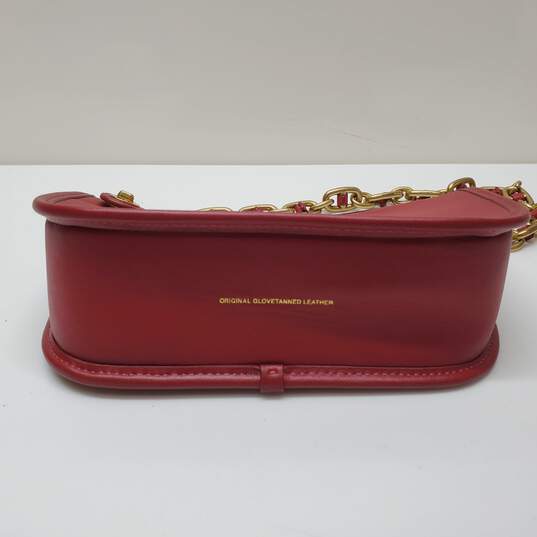 Coach Swinger Leather Crossbody Clutch w/ Chain Red Apple C5812 image number 5