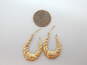 14K Yellow Gold Shrimp Hoop Earrings 1.5g image number 2